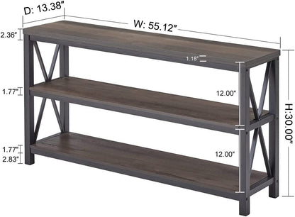 Rustic 3-Tier Console Table for Living Room