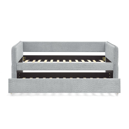 Upholstered Tufted Daybed Sofa Bed with Trundle and Convertible Design
