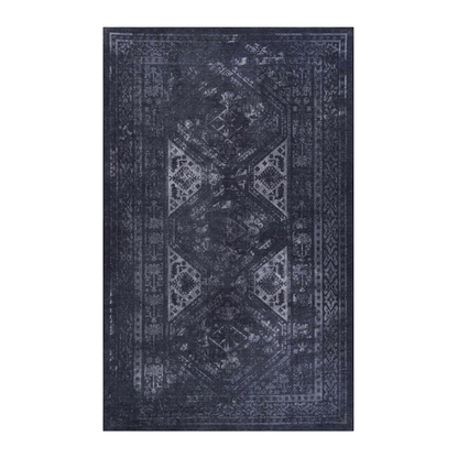MAVAL Black Washable Rug Collection - Runners and Area Rugs for Home and Entryways