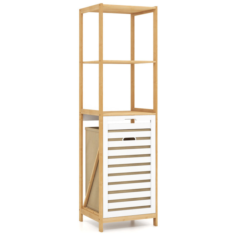 4-Tier Tilt-Out Laundry Hamper with Storage Shelves for Laundry Room