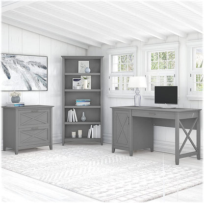 Key West Computer Desk with Storage and File Cabinet Including Lateral Filing