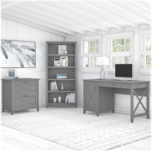 Key West Computer Desk with Storage and File Cabinet Including Lateral Filing
