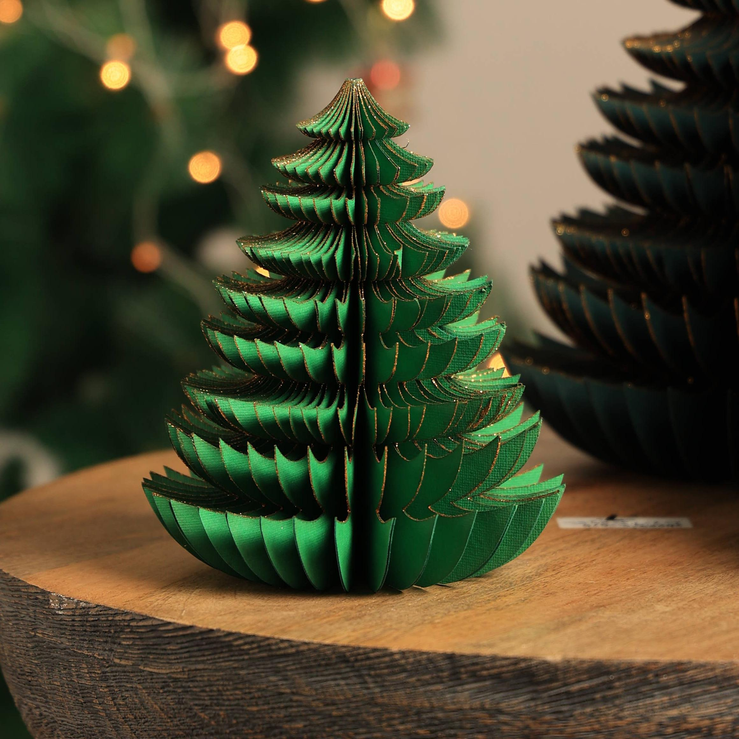 Handmade Green Paper Tree – Festive Holiday Décor-5.8X5.8X7'