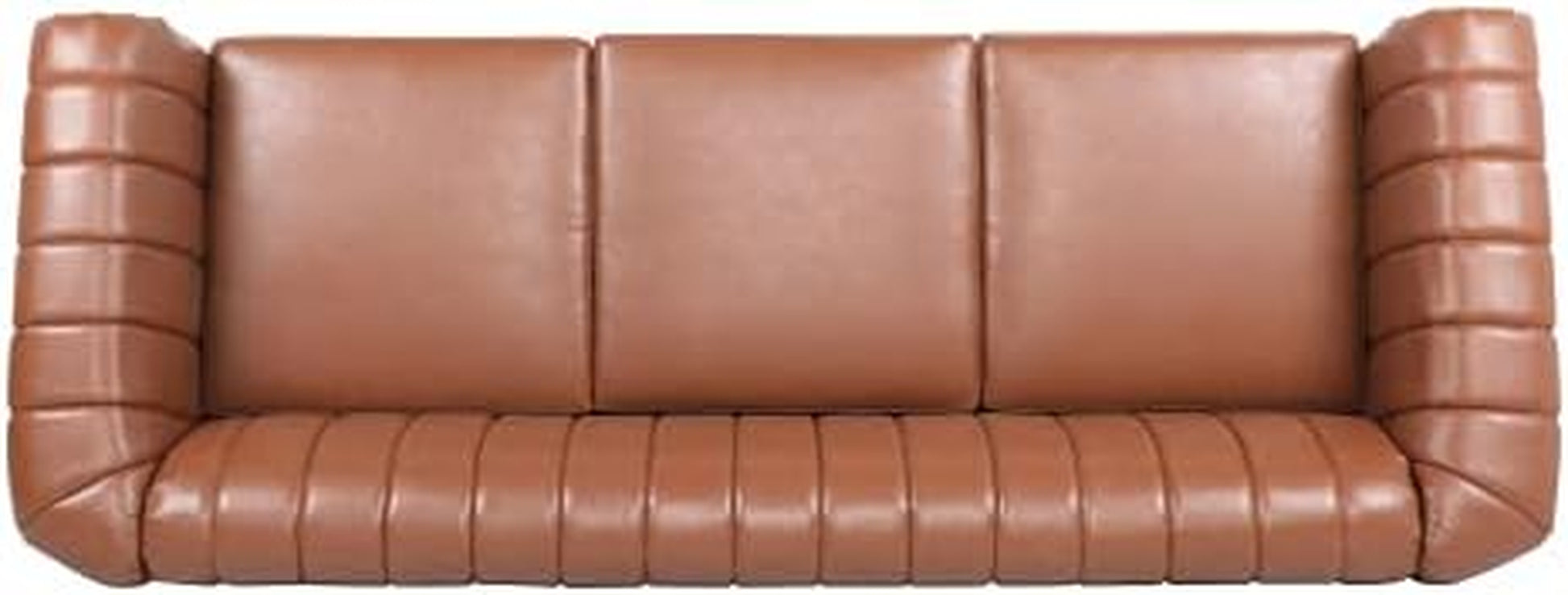 FAMIROSA Chesterfield Sofa, 3 Seater Sofa PU Leather with Rolled Arm Studded Decoration Rotating Solid Wood Legs Couches for Living (Bronze)