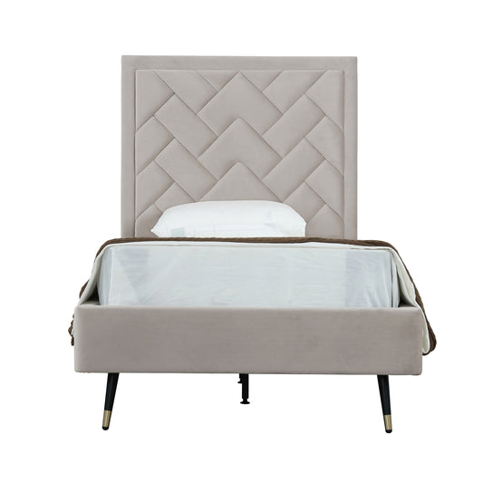 Twin Bed in Greige