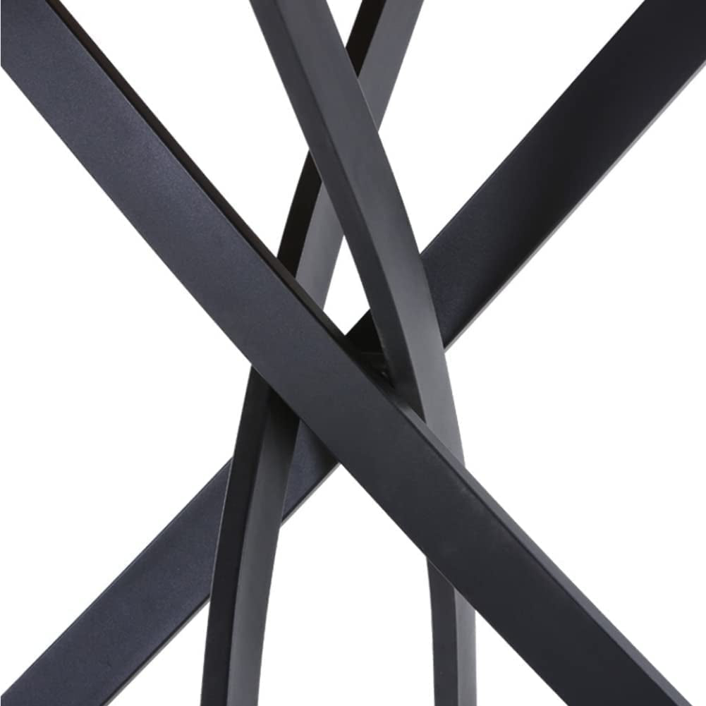 Modern Brown Wood Dining Table with Black Legs