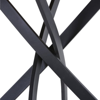 Modern Brown Wood Dining Table with Black Legs