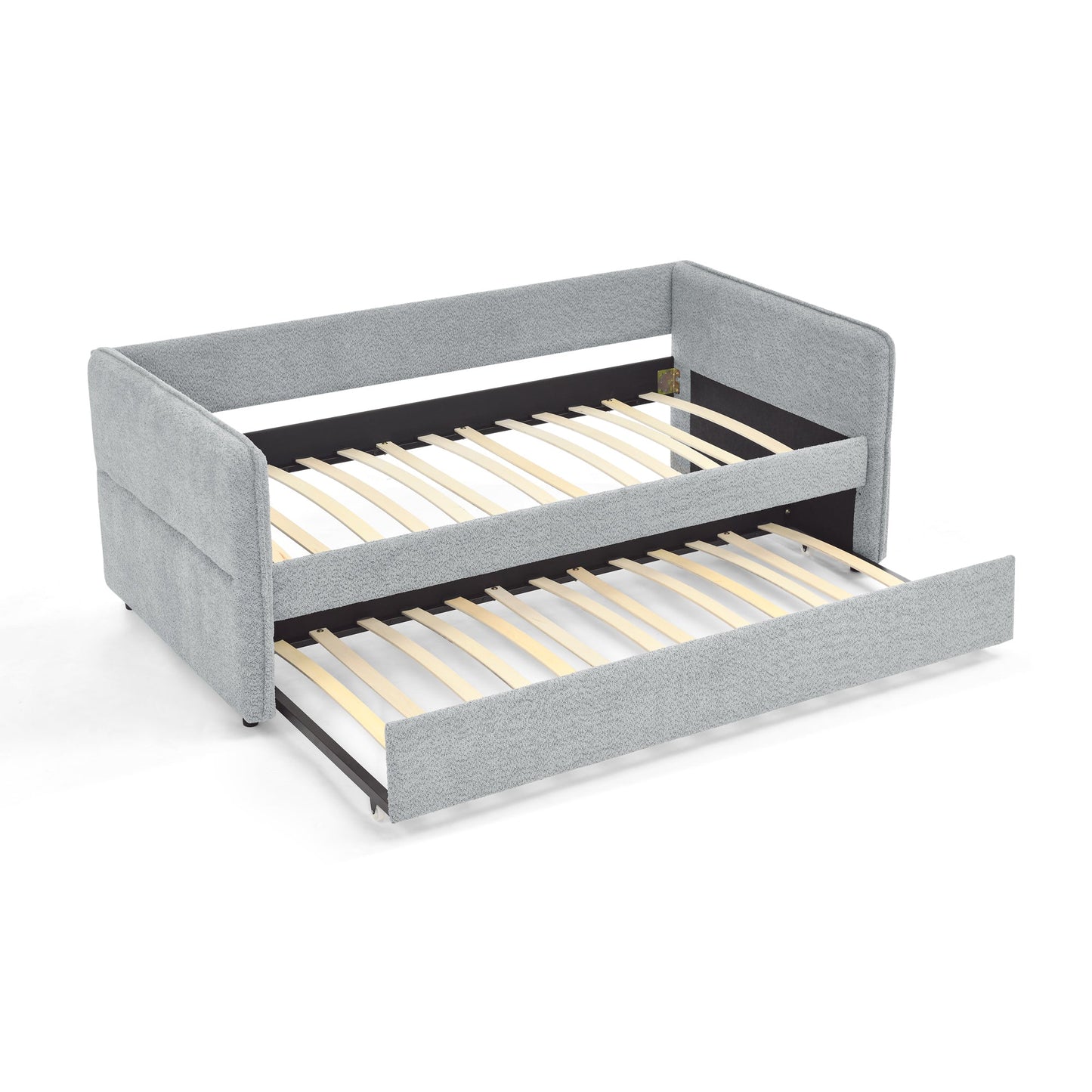 Upholstered Tufted Daybed Sofa Bed with Trundle and Convertible Design