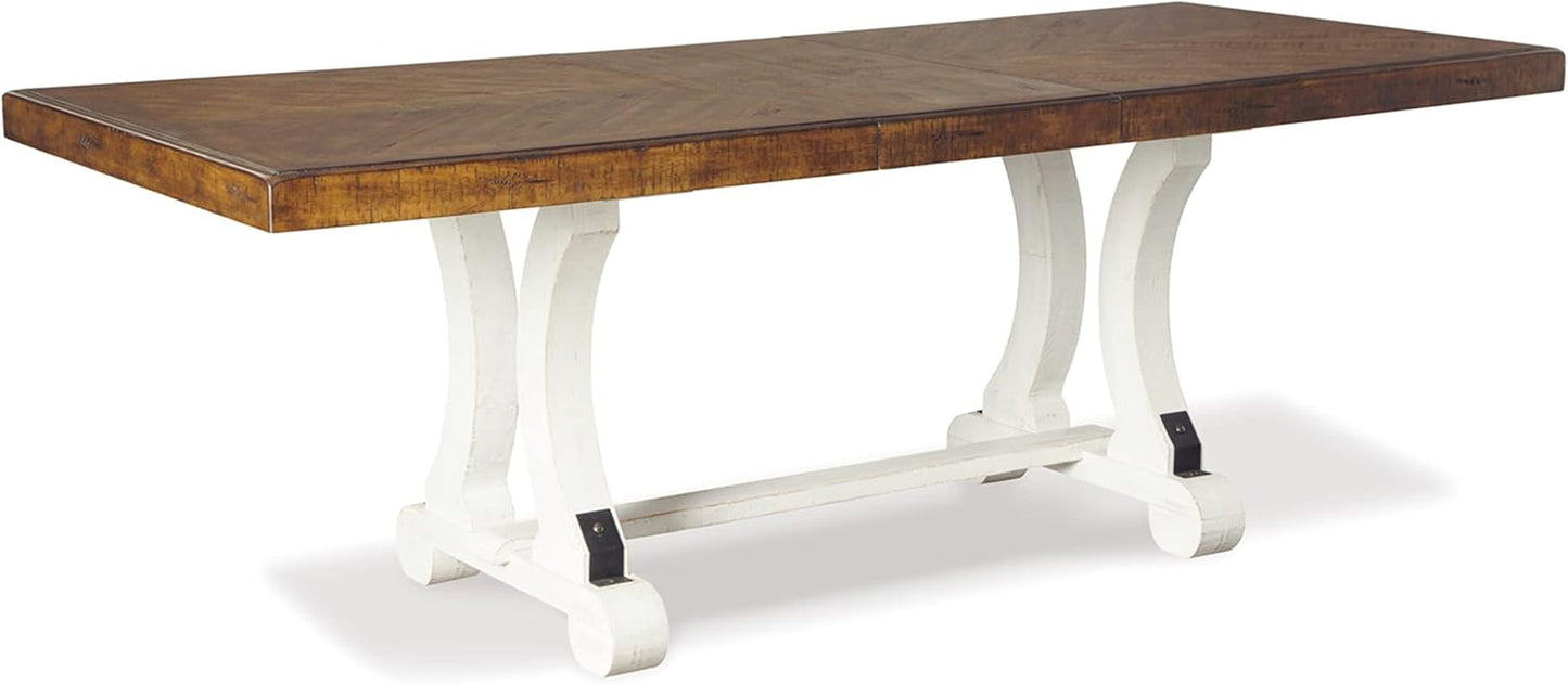 Valebeck Farmhouse Rectangular Extension Dining Table, Fits up to 8,