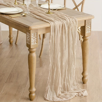 Boho Chic Solid Cheesecloth Table Runner for Events