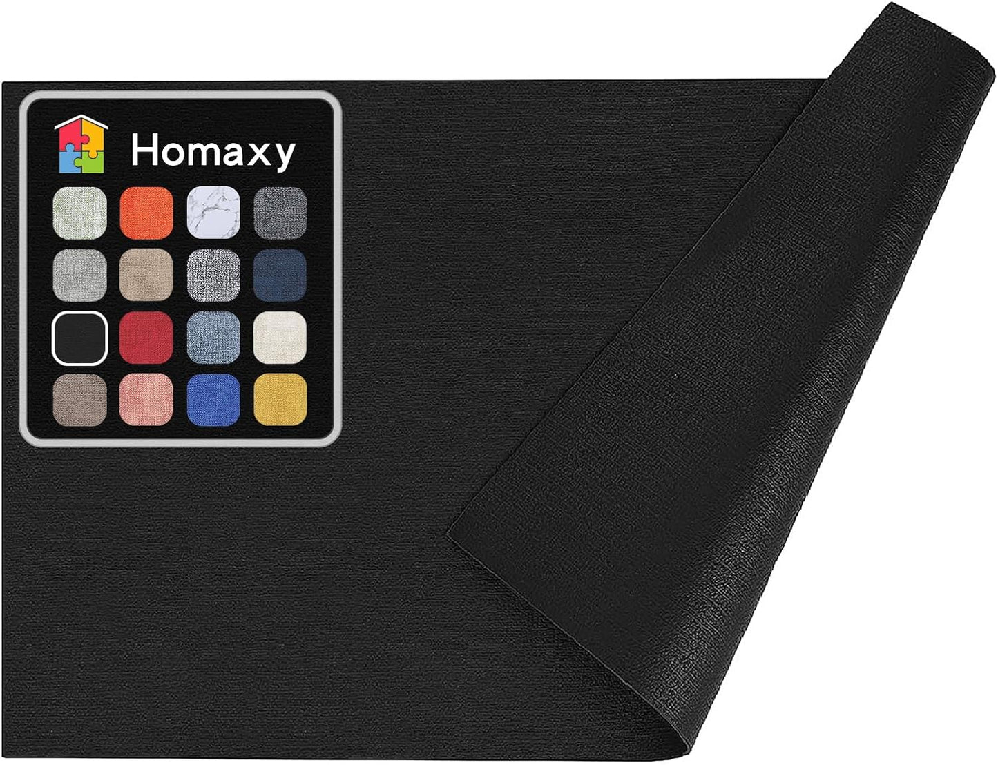 Homaxy Faux Leather Heat Resistant Placemats for Dining Table Set of 6, Waterproof Wipeable Washable PU Table Mats, Easy to Clean Anti-Slip Place Mats, 11.8" X 17", Beige