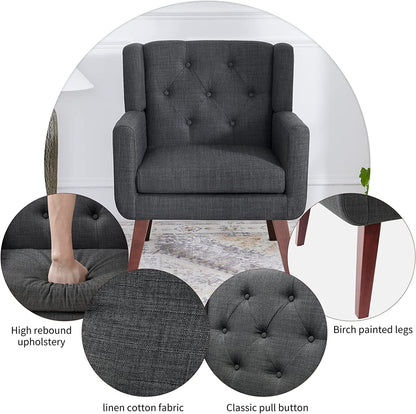 Button-Tufted Accent Chair for Comfy Living Room