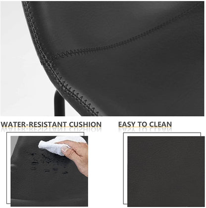 Faux Leather Counter Height Stools Island Chairs Set of 2