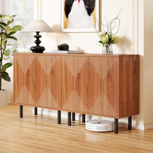 59 Inches Long Sideboard Buffet Cabinet, Vintage Storage Cabinet with