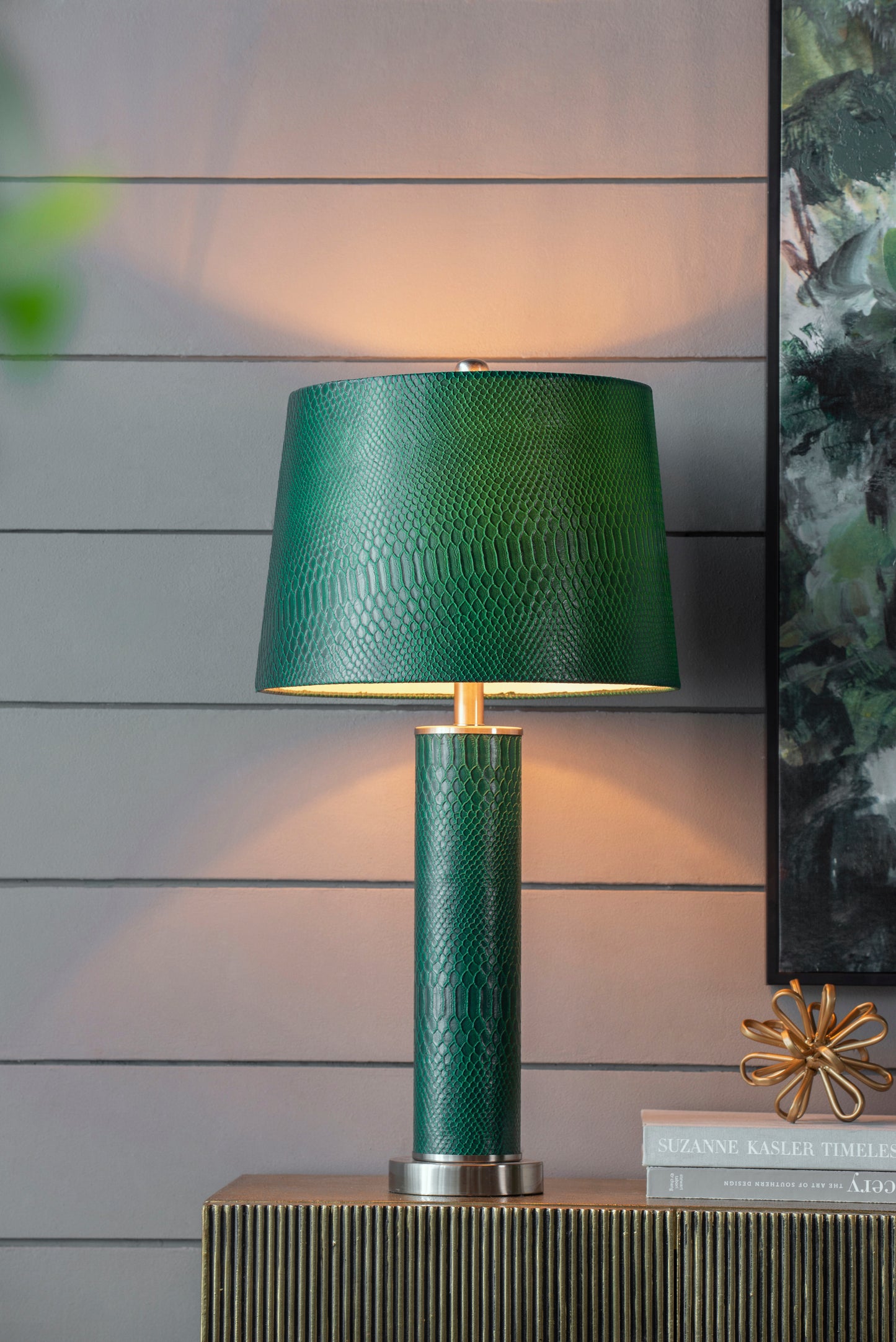 14x14x27' Leather Table Lamp