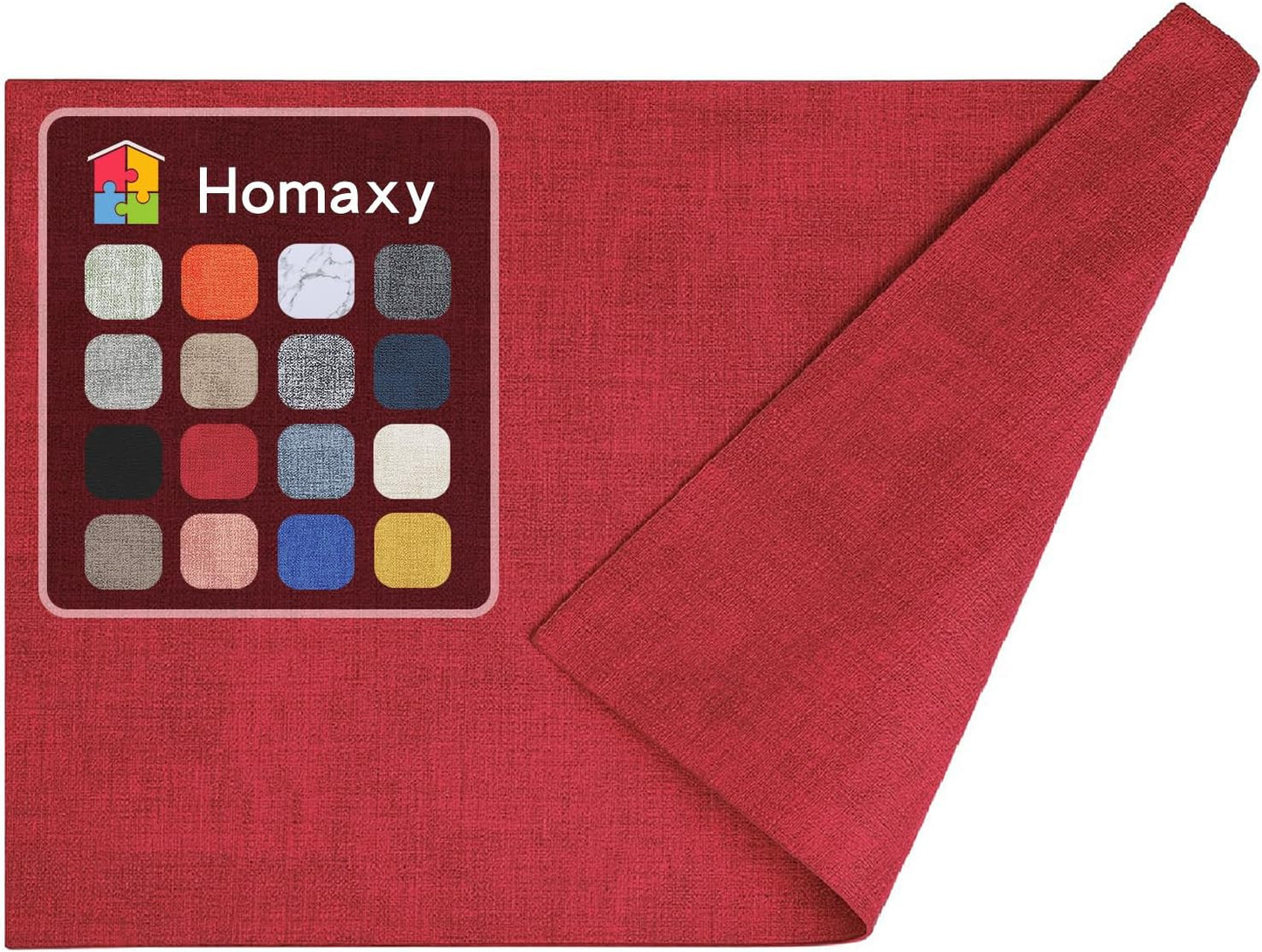 Homaxy Faux Leather Heat Resistant Placemats for Dining Table Set of 6, Waterproof Wipeable Washable PU Table Mats, Easy to Clean Anti-Slip Place Mats, 11.8" X 17", Beige