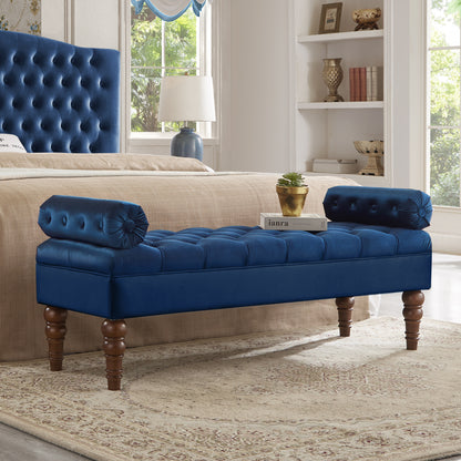 Velvet Long bed Bench for Bedroom, Upholstered Window Bench with Tufted Button