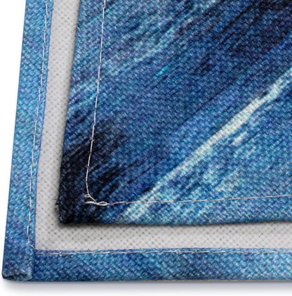 Blue and Grey Table Runner,Abstract Modern Art Burlap Table Runners for Table Dresser Runner Farmhouse Style for Dinner Party Holidays Home Decoration (Blue Grey, 13"X 71")