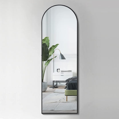 Arched-Top Mirror for Bathroom, Black Metal Frame