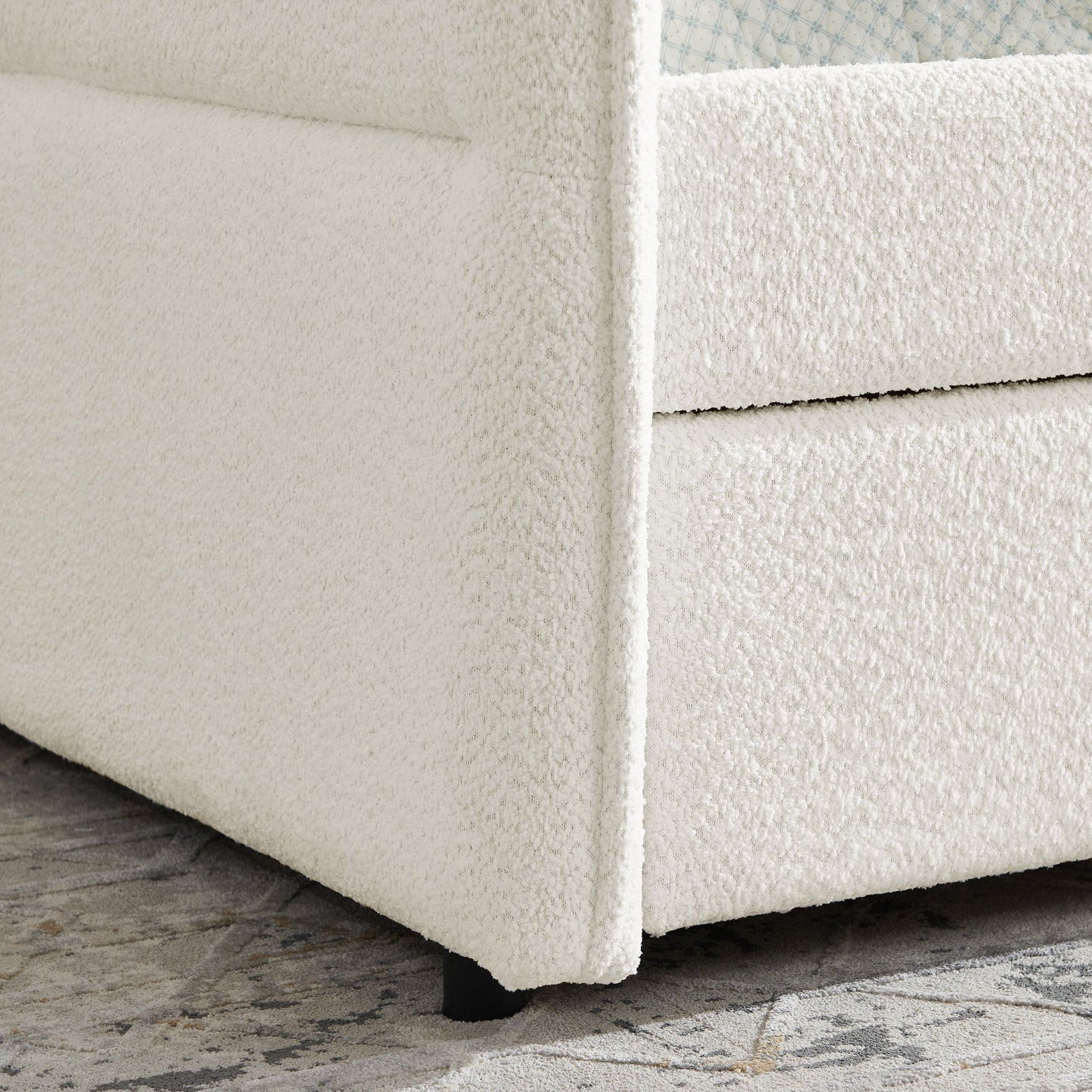 Upholstered Tufted Daybed Sofa Bed with Trundle and Convertible Design