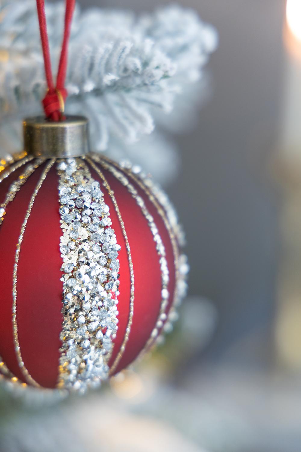 Glass Christmas Ball Ornaments, Decorative Hanging Balls for Tree & Holiday Parties