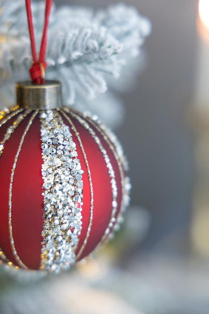 Glass Christmas Ball Ornaments, Decorative Hanging Balls for Tree & Holiday Parties