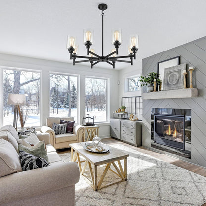 Black Chandeliers for Dining Room Light Fixture, Modern Farmhouse