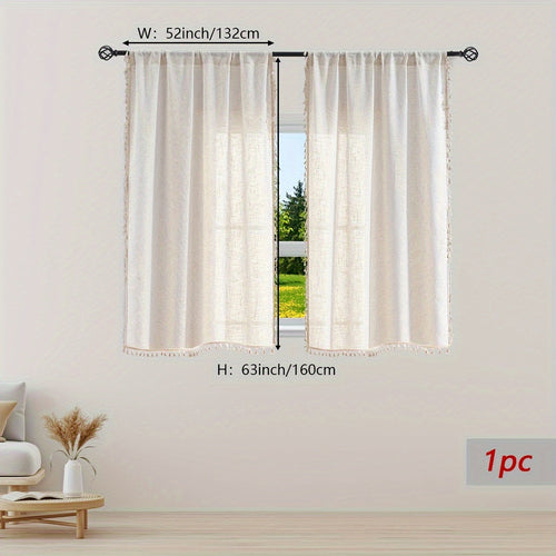 Natural Wood Bohemian Lace Curtain  Light and Privacy