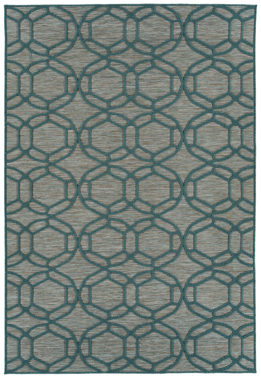 Contemporary, Transitional, Geometric, Textured, High-Low Cut & Loop 2' x 3' Rectangle Throw Rug