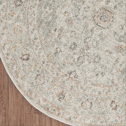 Oushak Home 7'10" X round Light Grey Vintage Indoor Rug