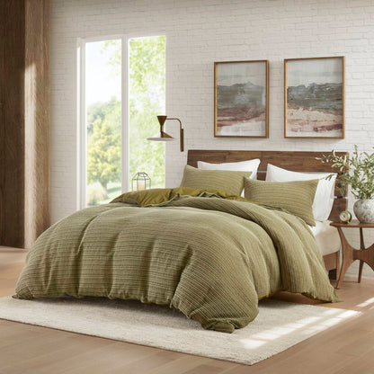 3PCS King/Cal King Waffle Washed Duvet Set