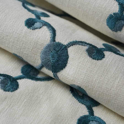 Alethea - Set of 2 Panels Crewel Embroidered Curtains | Linen Cotton