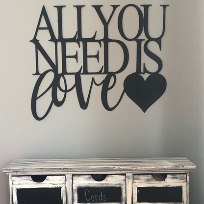 All You Need Is Love - Metal Wall Art