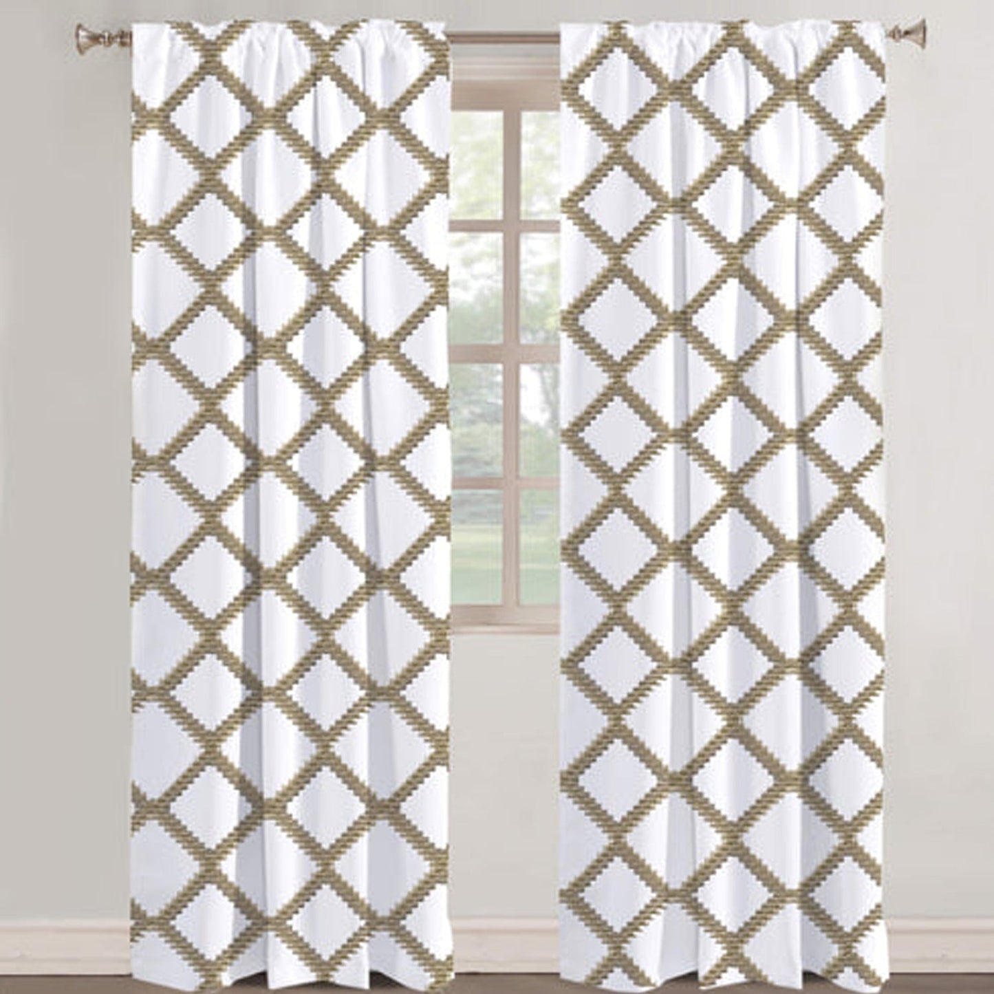 Althea - Set of 2 Panels Crewel Embroidered Curtains | Linen Cotton
