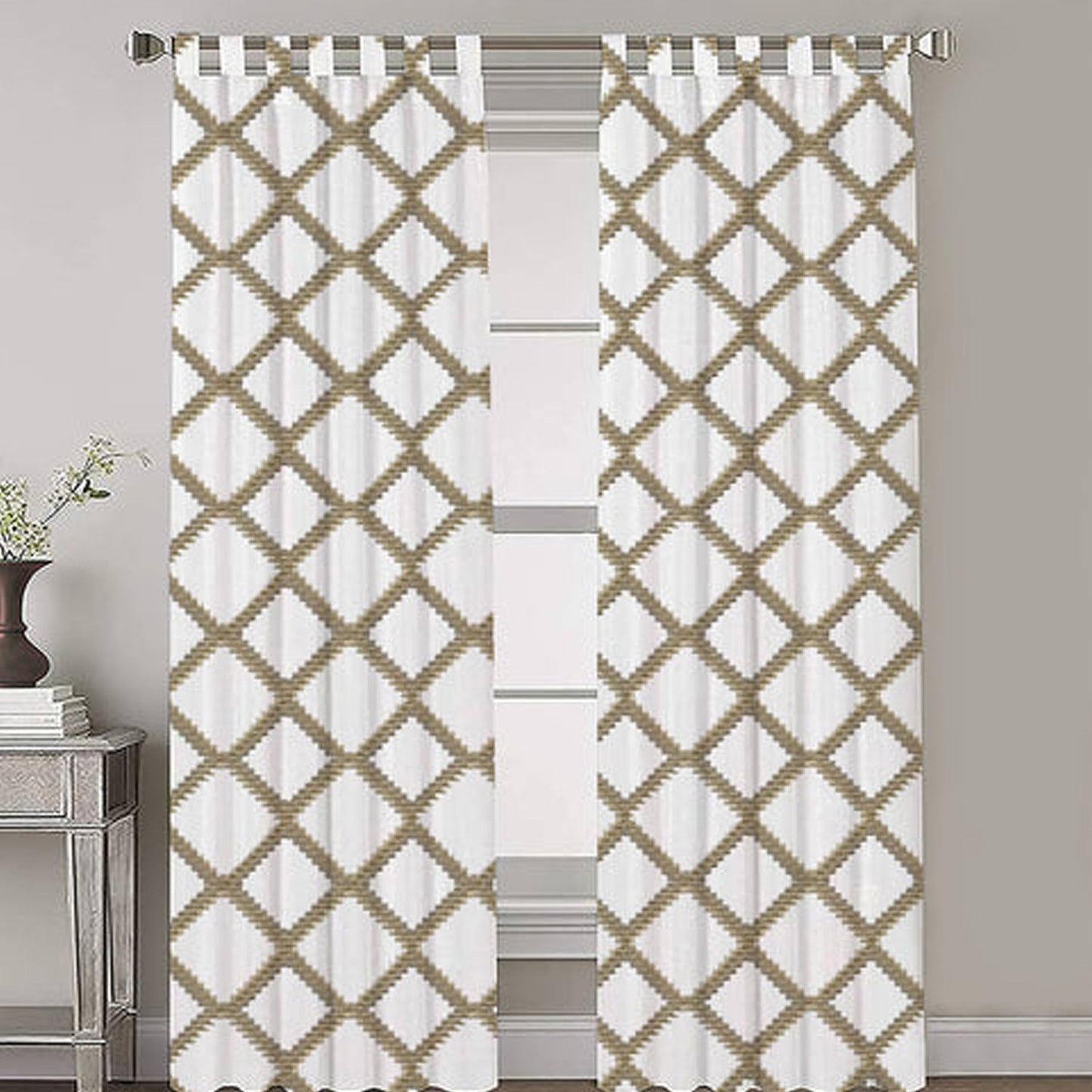 Althea - Set of 2 Panels Crewel Embroidered Curtains | Linen Cotton