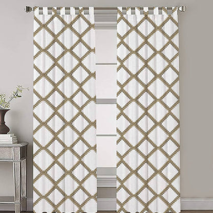 Althea - Set of 2 Panels Crewel Embroidered Curtains | Linen Cotton