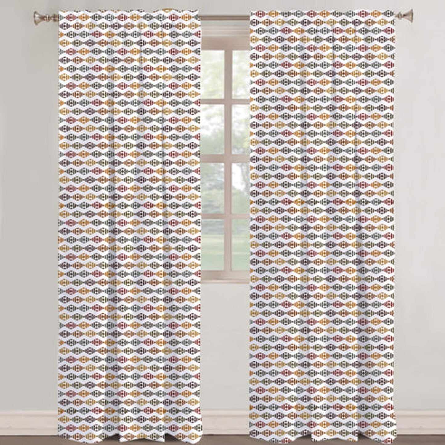 Amalthea - Set of 2 Panels Crewel Embroidered Curtains | Linen Cotton