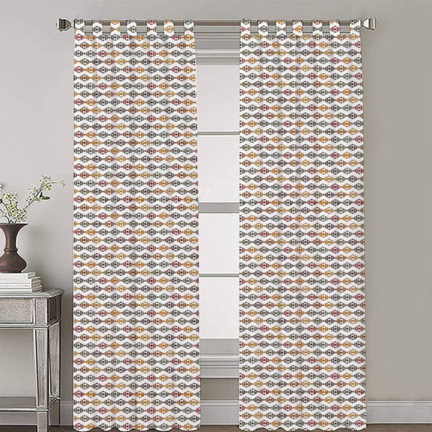 Amalthea - Set of 2 Panels Crewel Embroidered Curtains | Linen Cotton