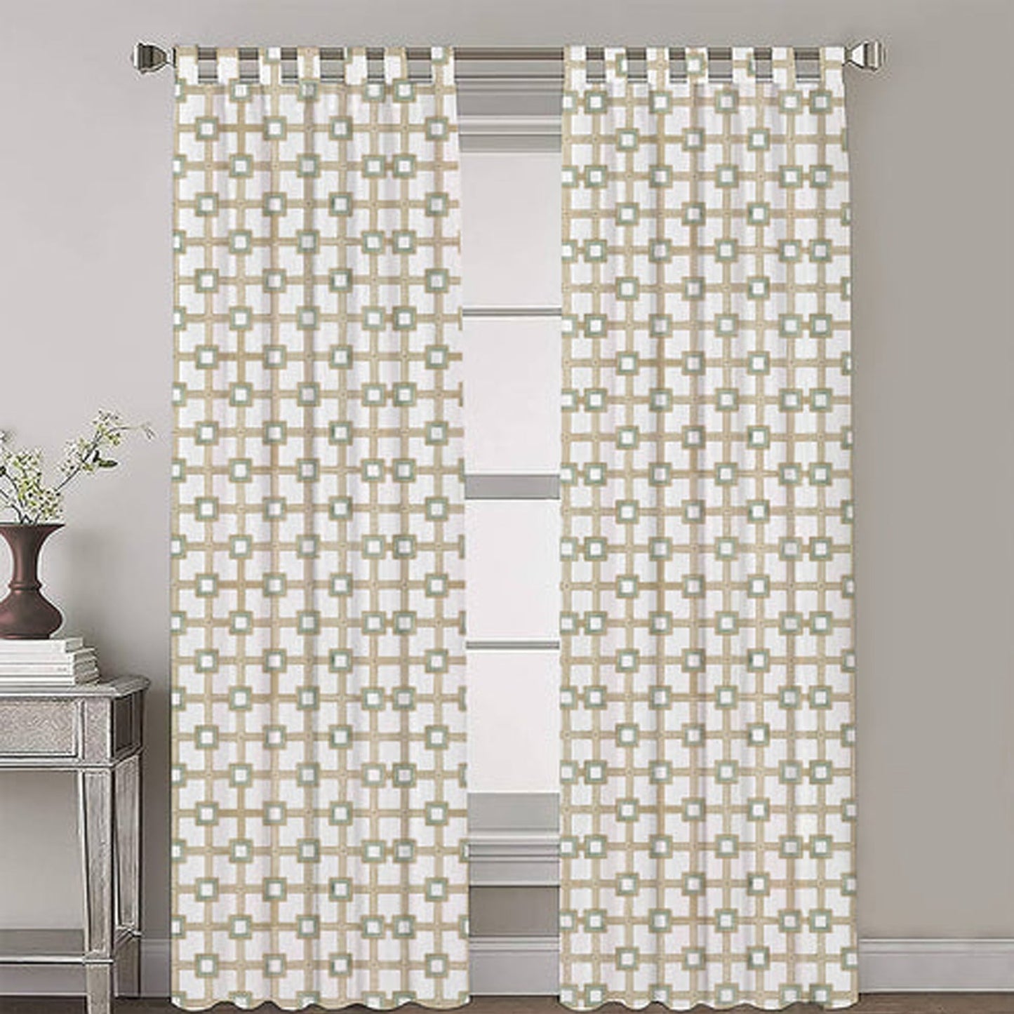 Amaris - Set of 2 Panels Crewel Embroidered Curtains | Linen Cotton