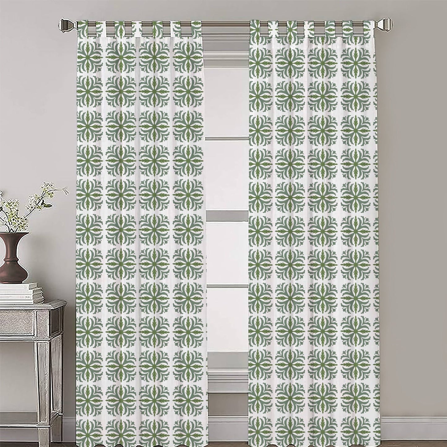 Anastasia - Set of 2 Panels Crewel Embroidered Curtains | Linen Cotton