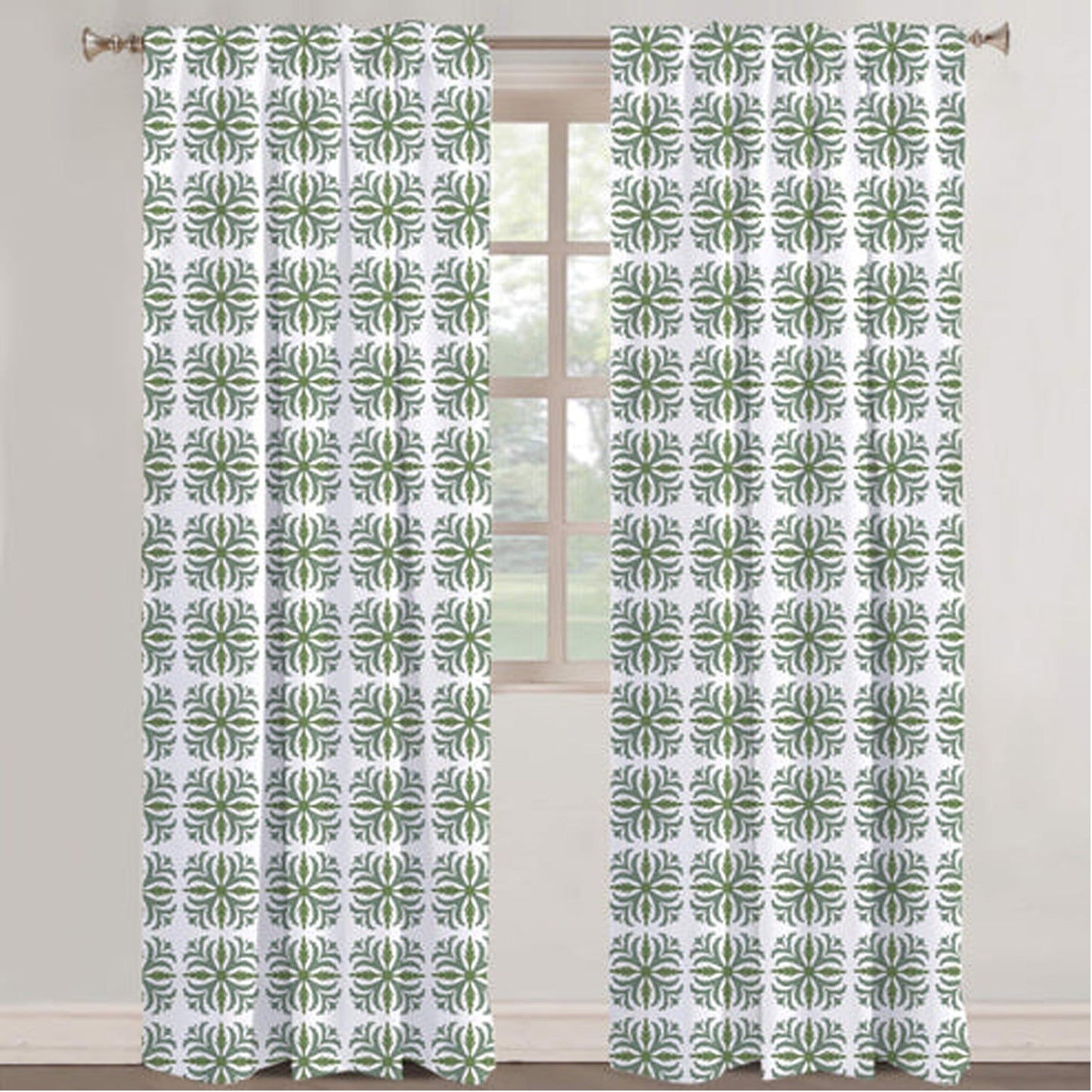 Anastasia - Set of 2 Panels Crewel Embroidered Curtains | Linen Cotton
