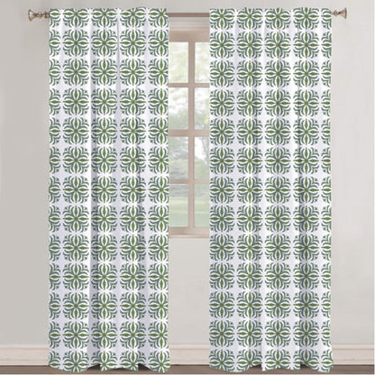 Anastasia - Set of 2 Panels Crewel Embroidered Curtains | Linen Cotton