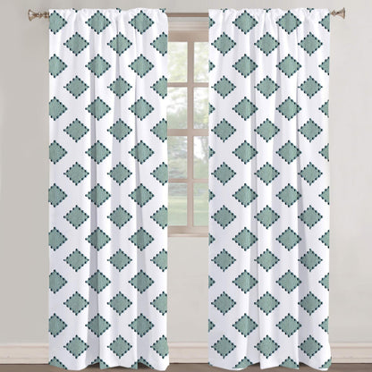 Anna - Set of 2 Panels Crewel Embroidered Curtains | Linen Cotton Mix