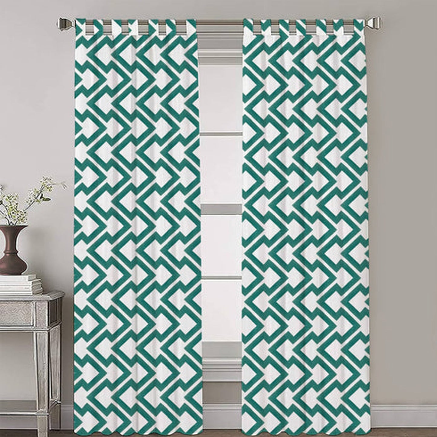 Aria - Set of 2 Panels Crewel Embroidered Curtains | Linen Cotton Mix