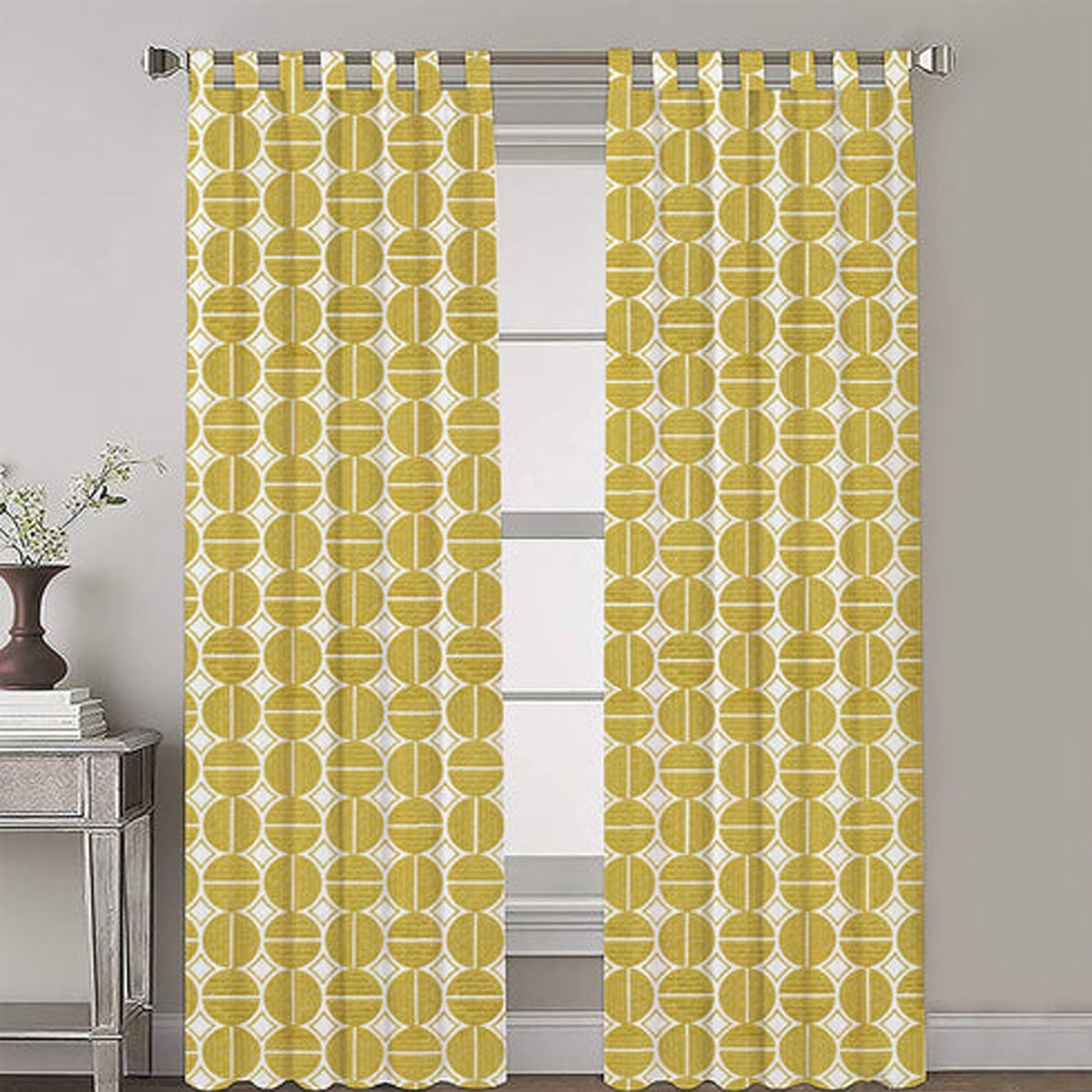 Ariadne - Set of 2 Panels Crewel Embroidered Curtains | Linen Cotton