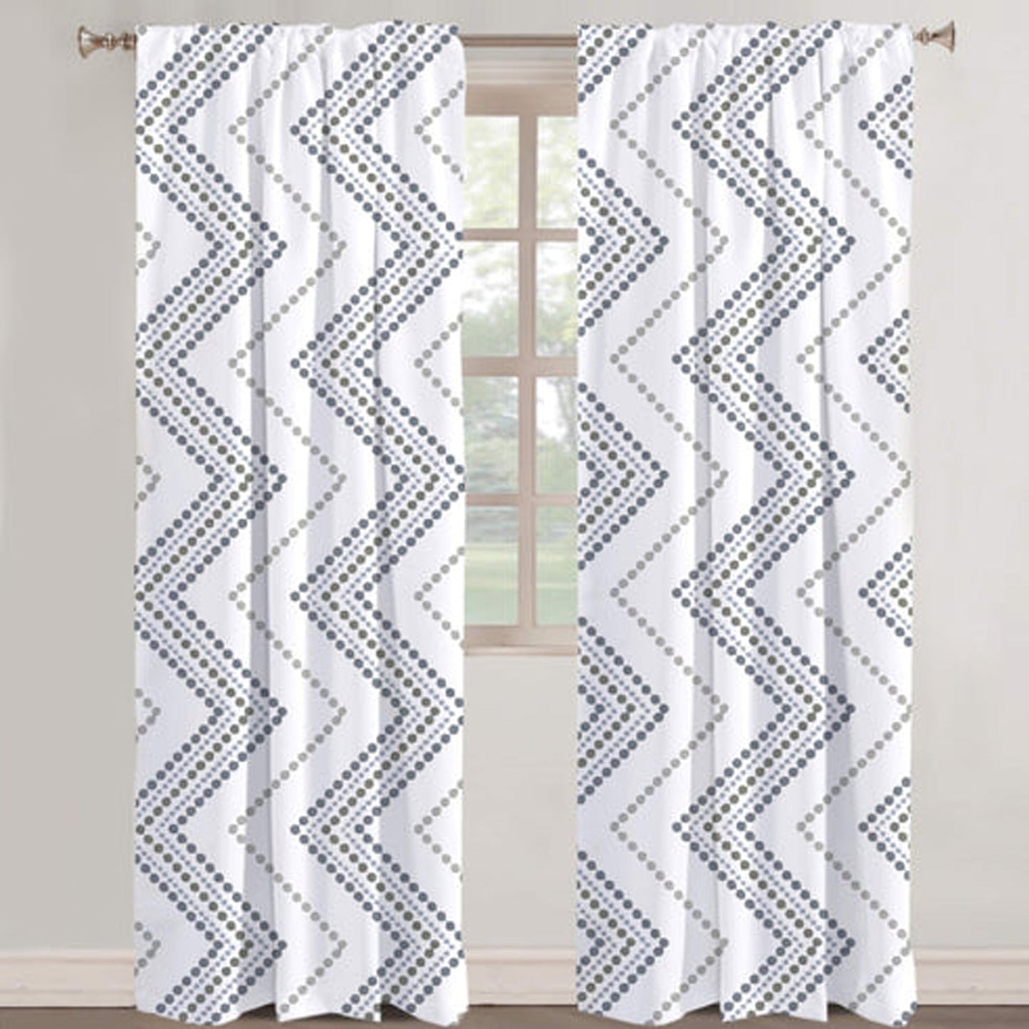 Azura - Set of 2 Panels Crewel Embroidered Curtains | Linen Cotton Mix