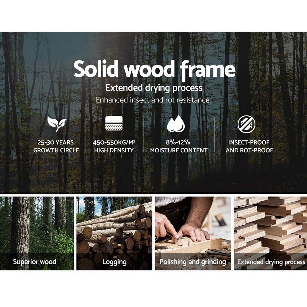 Artiss Bed Frame Queen Size Grey VANKE