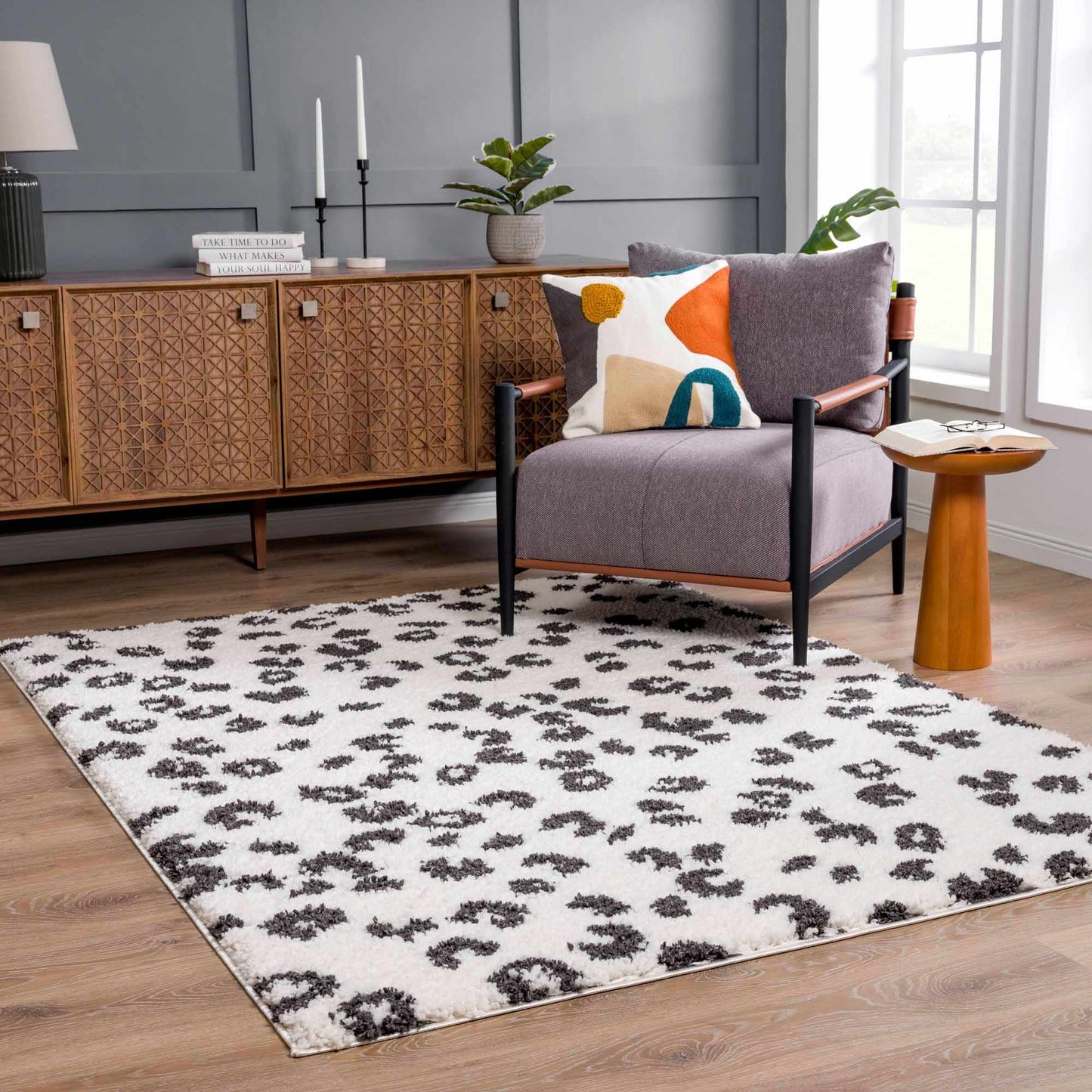 Zhen Plush Area Rug Soft Shag Carpet Modern Cozy Home Floor Decor for Living Room