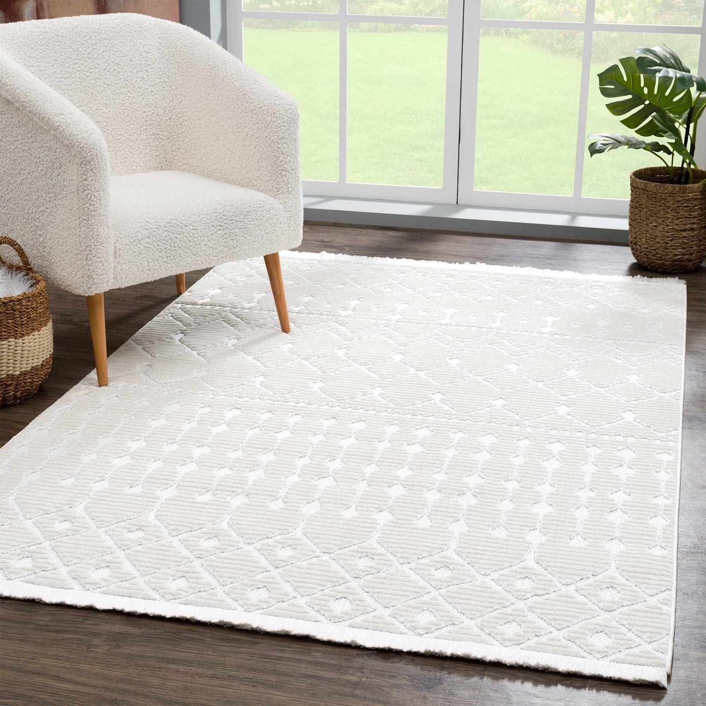 Beil Ivory Textured Area Carpet - Clearance