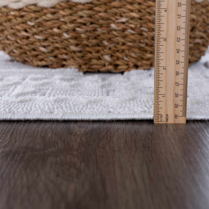 Alya White Fringe Rug